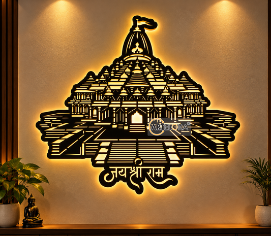 2D Modern Art Jay Shri Ram Mandir (Ram Mandir Ayodhya)