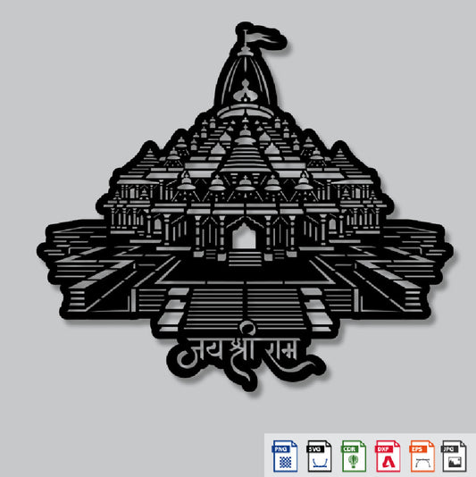 2D Modern Art Jay Shri Ram Mandir (Ram Mandir Ayodhya)