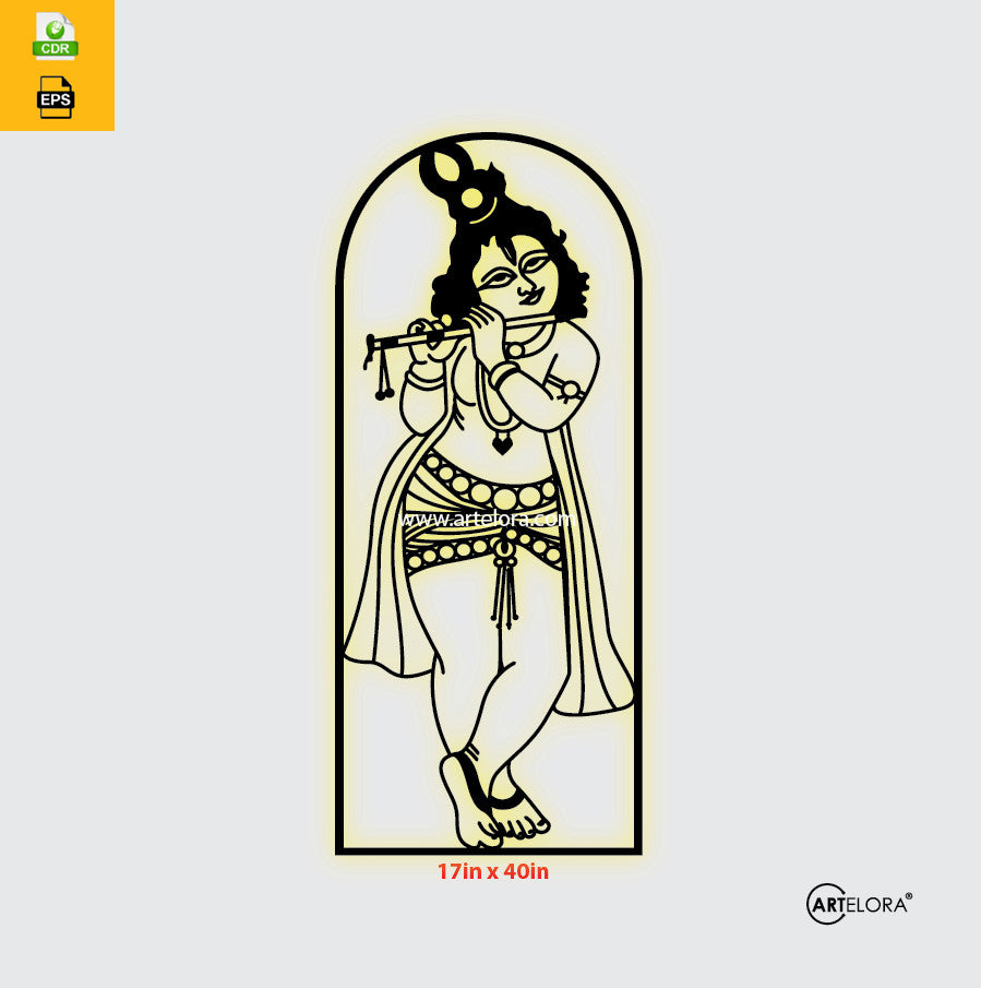 2D Modern Art Shri Krishna