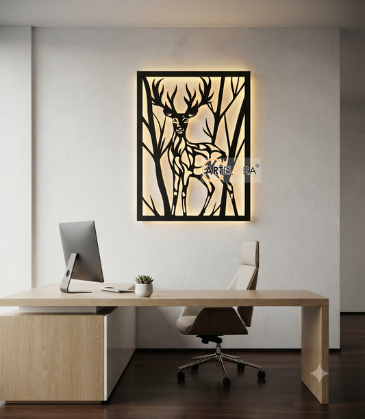 2D Modern Art Deer & Tree
