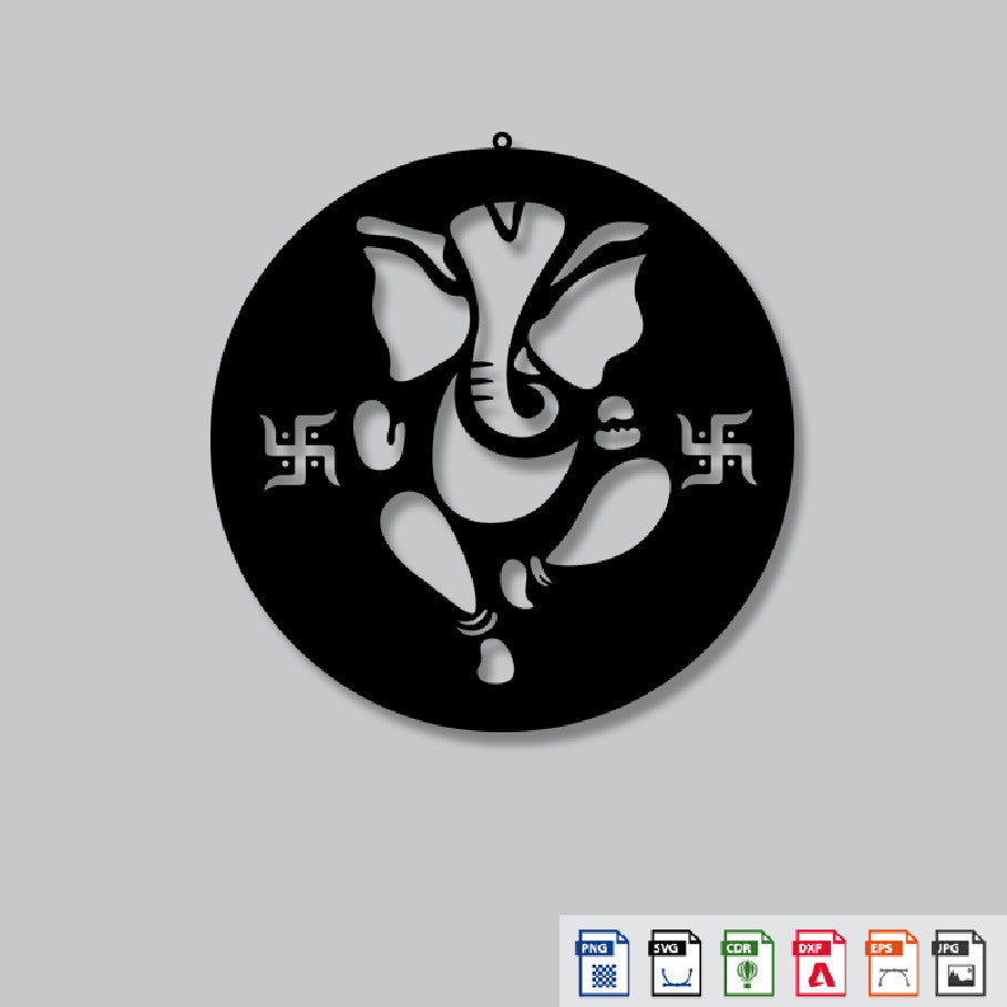 2D Modern Art Ganesh wall art laser cutting