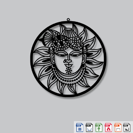 2D Modern Art Shri Nathji wall art laser cutting