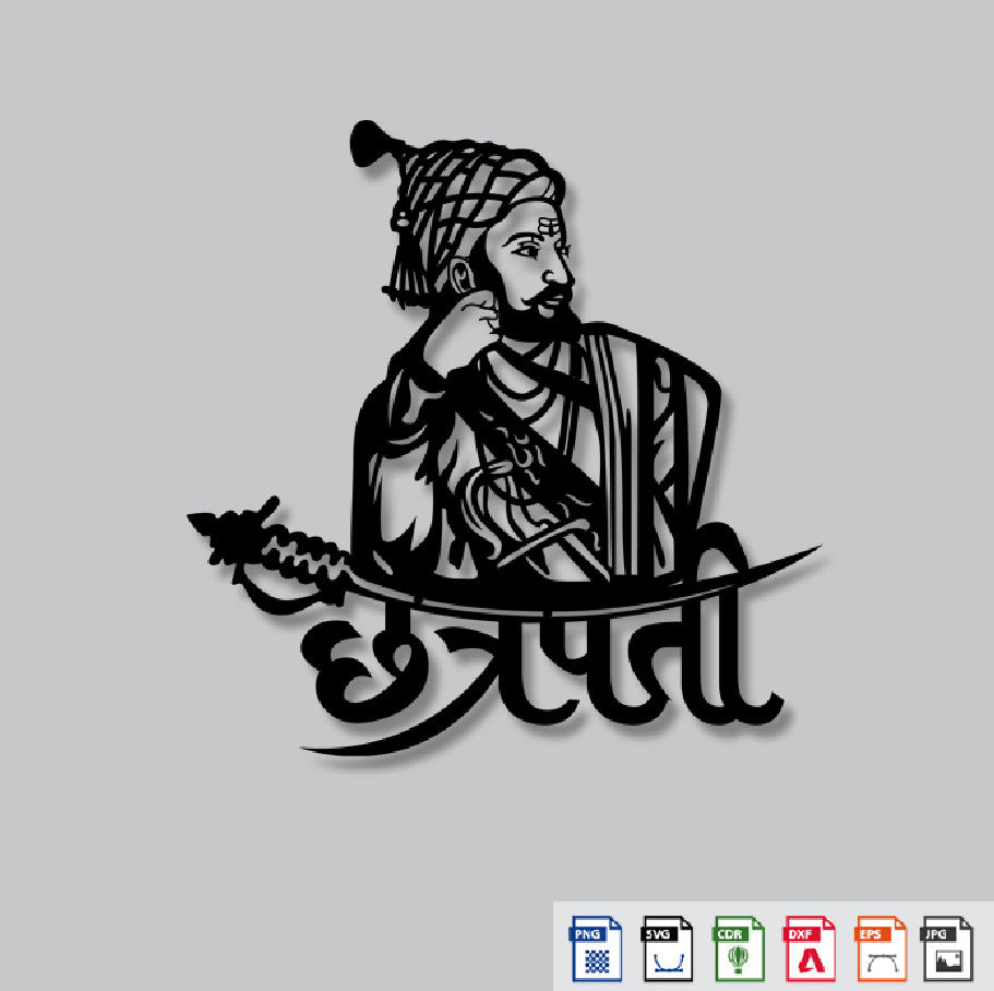 2D Modern Art Shivaji Maharaj Laser cutting