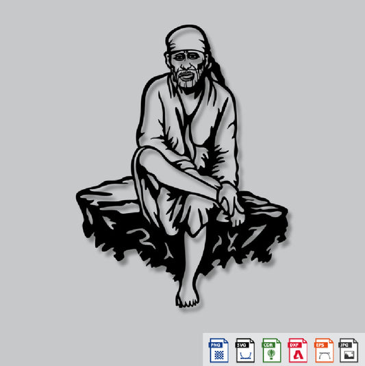 2D Modern Art Shri Saibaba (Shirdi) Laser cutting