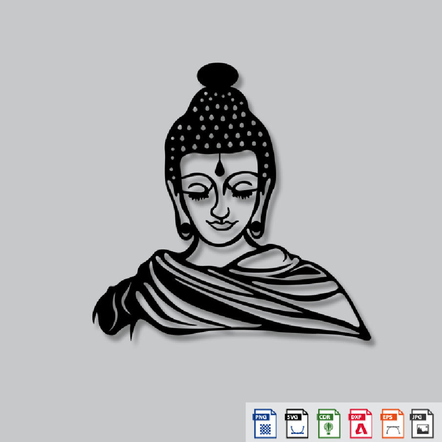 2D Modern Art Gautam Buddha Laser cutting