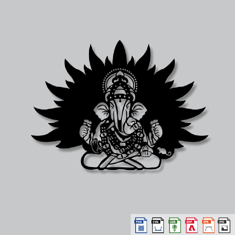 2D Modern Art Ganesh Laser Cutting