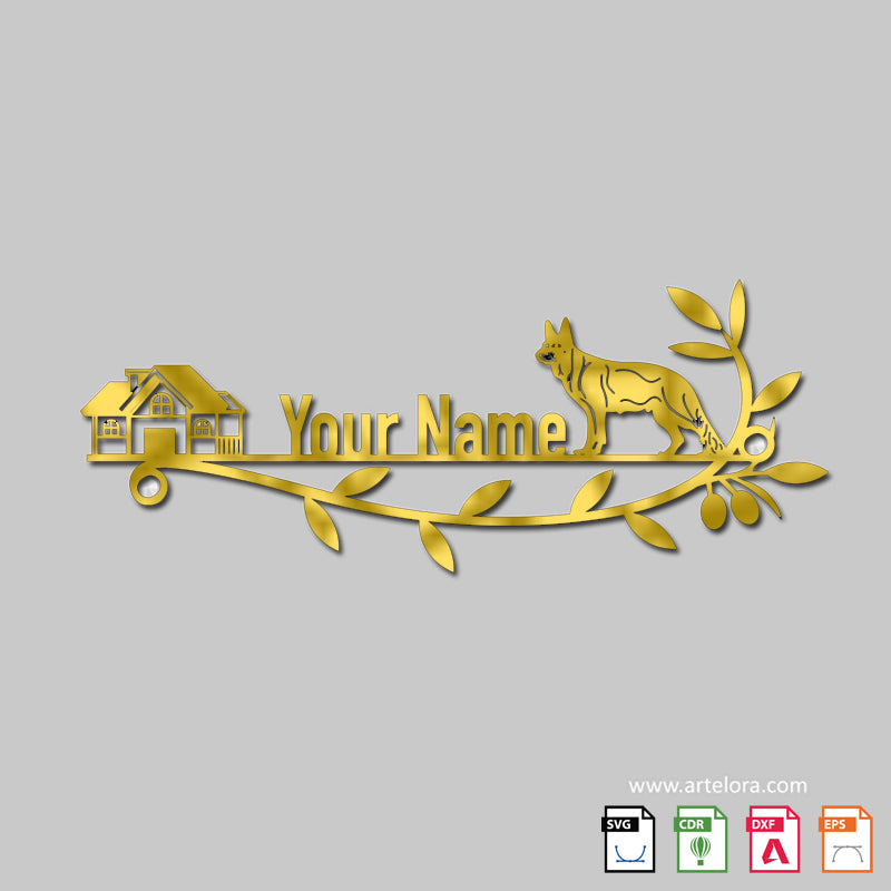 Name Plate laser cutting Dog