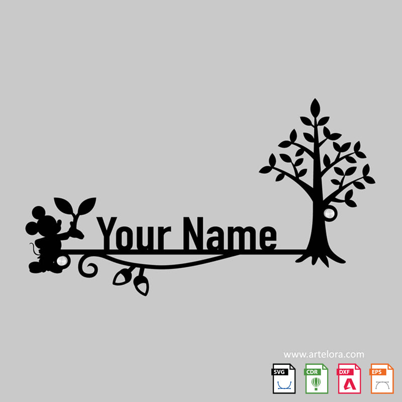 Name Plate laser cutting Tree