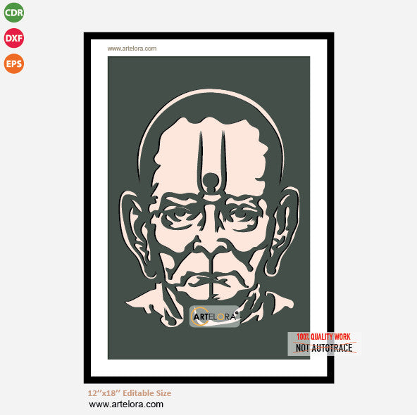 Premium Art MDF Laser Cutting Swami Samarth (12x18)