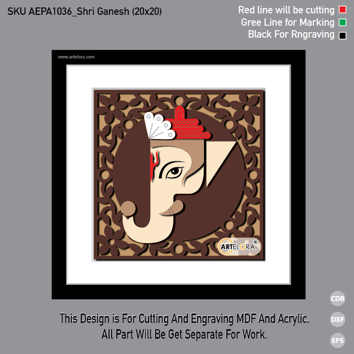 Premium Art Shri Ganesh (20x20)