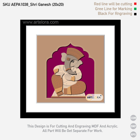 Premium Art Shri Ganesh (20x20)