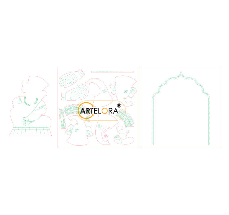 Premium Art Shri Ganesh (20x20)