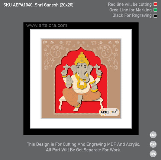 Premium Art Shri Ganesh (20x20)