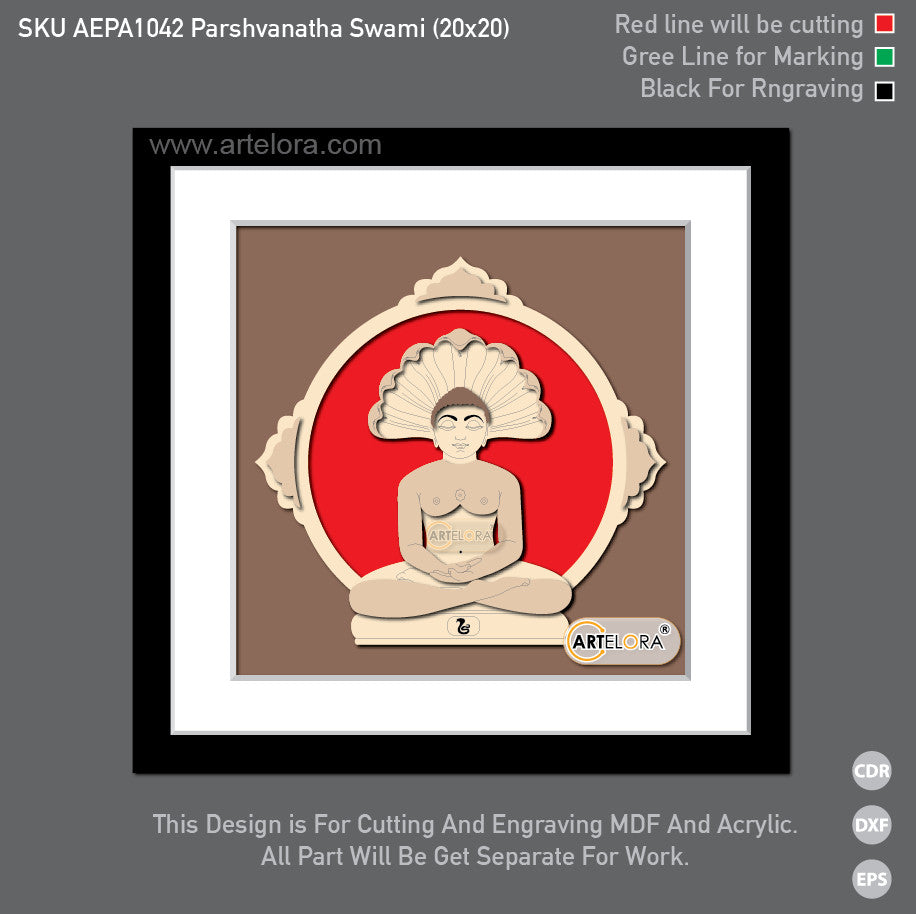 Premium Art Parshvanatha Swami (20x20)