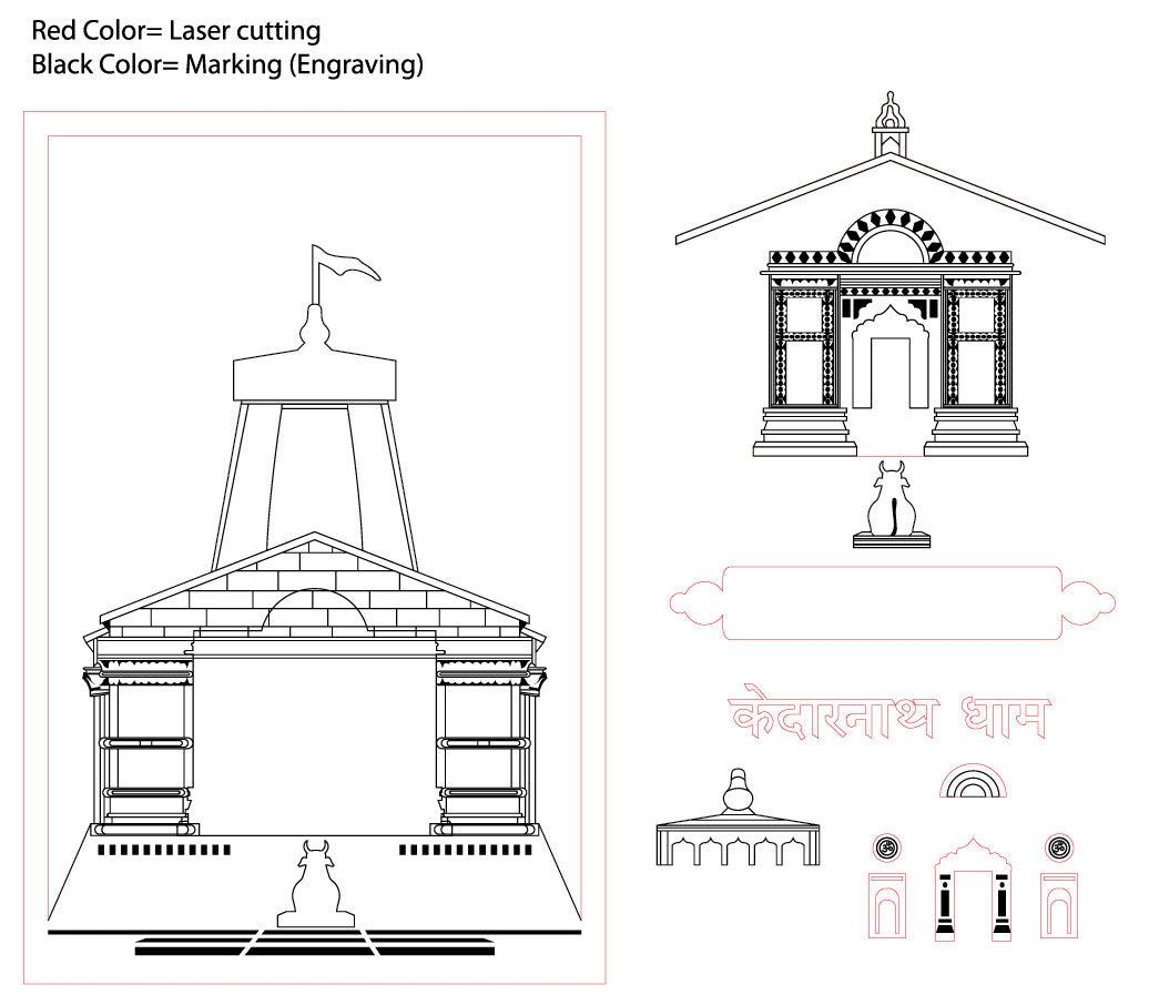 Premium Art Kedarnath Dham (char dham Temple)