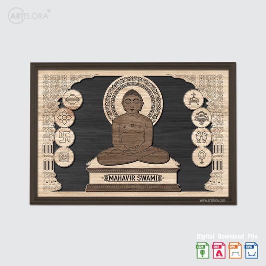 Premium Art Bhagwan Mahavir Swami (Ashta mangala)