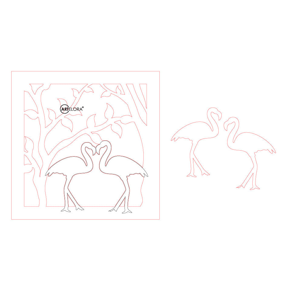 Premium Art Love Bird with tree (15x15)