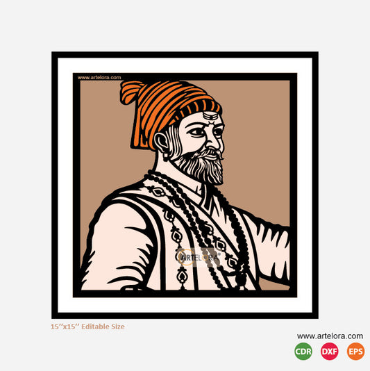 Premium Art MDF Laser Cutting Chatrapati Shivaji Maharaj (15x15)