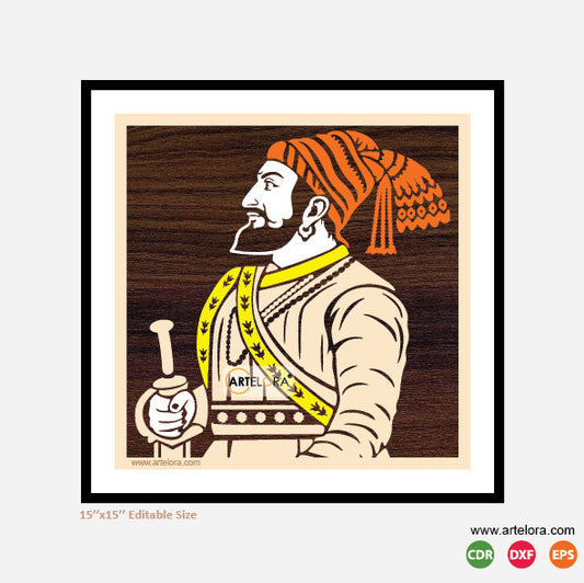 Premium Art MDF Laser Cutting Chatrapati Shivaji Maharaj (15x15)