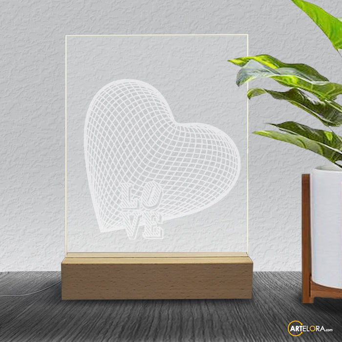 Laser Engraving 3D Love Heart